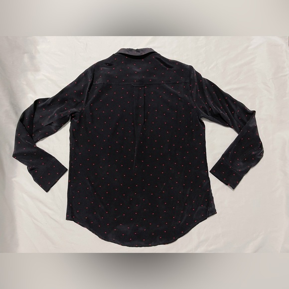 Rails Kate Silk Shirt with Red Mini Hearts - Picture 9 of 13